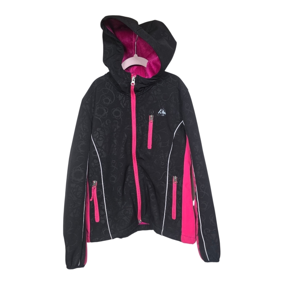 Snozu Black Pink Hooded Full Zip Jacket M 10/12